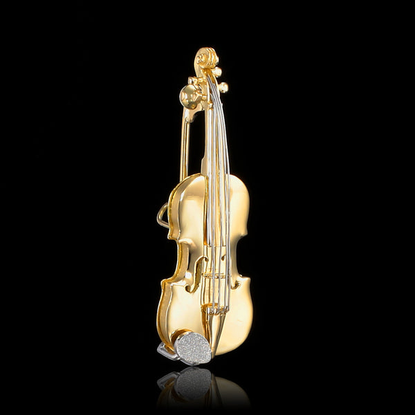 AU 18K ヴァイオリンブローチ A-YK18PB-33 金 ゴールド ブローチ 楽器シリーズ