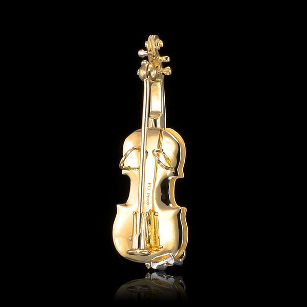 AU 18K ヴァイオリンブローチ A-YK18PB-33 金 ゴールド ブローチ 楽器シリーズ