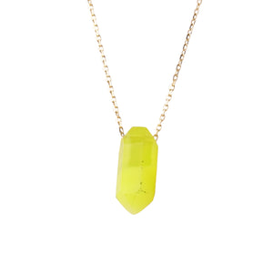 Jewelry City Selection K10 ゴールドネックレス 黄色メノウ 多角形【カラーストーン】15041530　天然石　レディースジュエリー