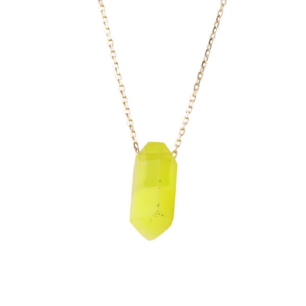 Jewelry City Selection K10 ゴールドネックレス 黄色メノウ 多角形【カラーストーン】15041530　天然石　レディースジュエリー